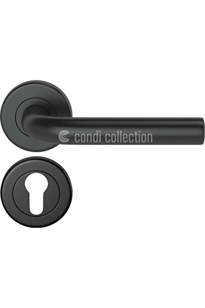 Condi Collection 201 مقبض باب ييل ستاتيك بلاك من الفولاذ المقاوم للصدأ