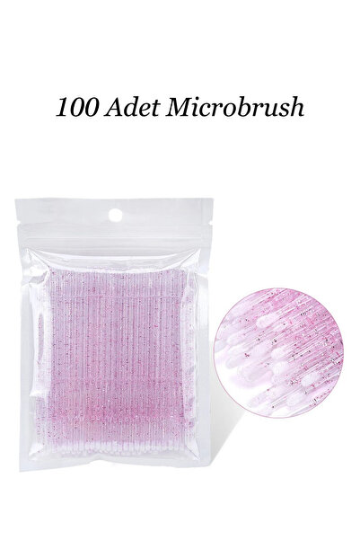 Easy Beauty 100 Adet Microbrush Fırça İpek Kirpik Lifting ve Takma Kirpik - M...