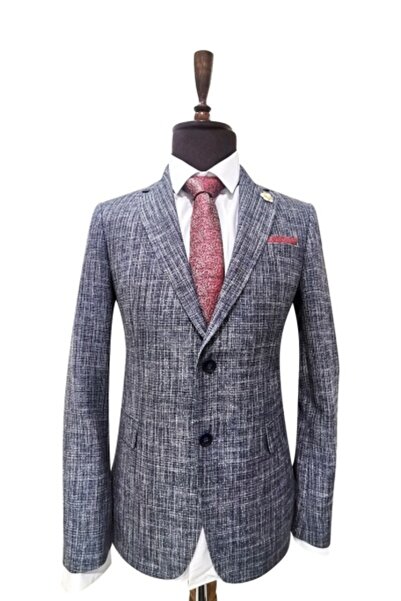 AMONCE Slim Fit Men's Blazer Calvin Navy Blue