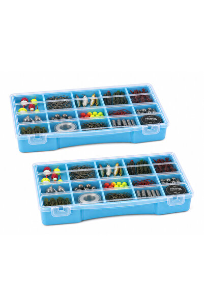 FERAH PLASTİK 2 li Balıkçı Organizer Kutusu Olta Malzemesi Kutusu Çok Bölmeli...