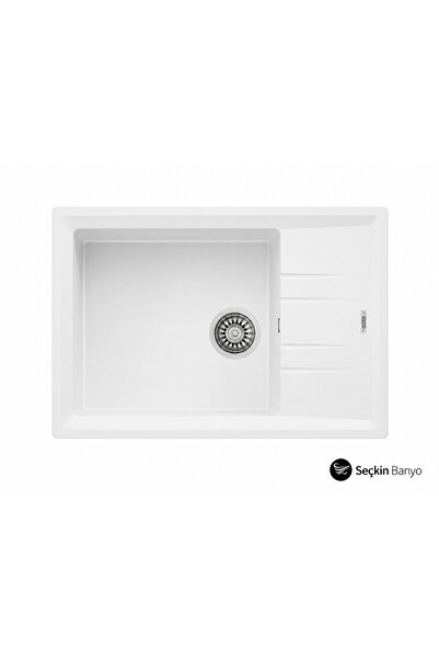 Teka STONE 76*48 TEK GÖZ DAMLALIKLI GRANİT EVYE BEYAZ (115330033)