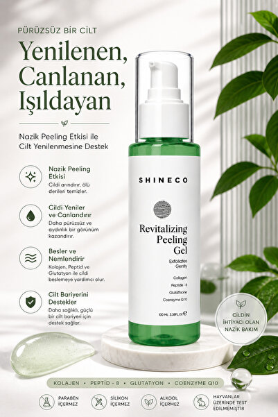 Shineco Cilt Yenileyici, Aydınlatıcı ve Nemlendirici Yüz Peeling Jeli, Revita...
