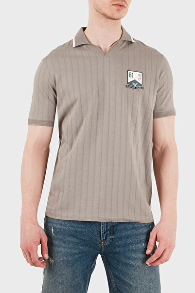 Emporio Armani % 100 Pamuk Şeritli Örgü Polo Erkek POLO EM004780 AF23047 F1188