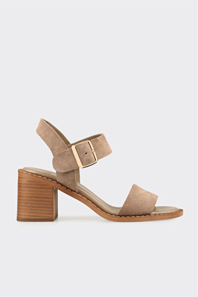Elle Shoes Vizon Deri Kadın Sandalet