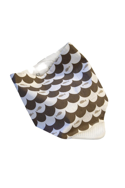 Babyjem Baveta tip bandana cu jucarie dentitie (Culoare: Maro)