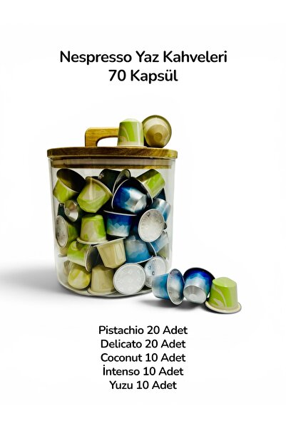Nespresso Over İce Yaz Kapsül Kahveleri 70 Adet + Cam Sakalama Kutusu Hediye
