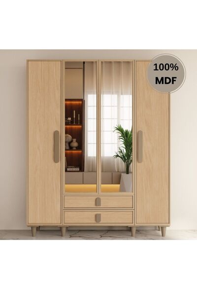 comiet Karanfil 4 Kapak Mdf Ayaklı Tasarım Gardırop