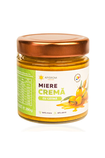 Apisrom Miere crema cu cătină, 280 g
