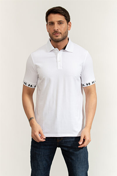 Karl Lagerfeld Erkek Polo Yaka T-Shirt Beyaz