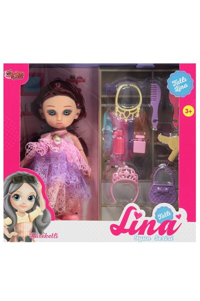 Vardem Oyuncak Kutulu Aksesuarlı Tatlı Lina Bebek - Lila