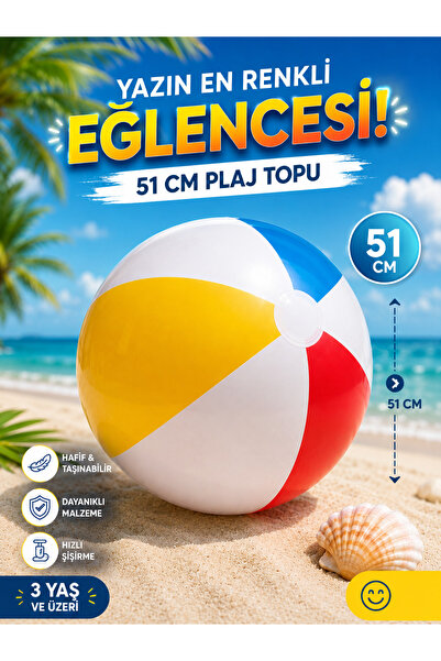 HAKİ Intex Şişme Deniz Topu 51 cm Eğlenceli Tasarım Dayanıklı Malzeme ile 3 Y...