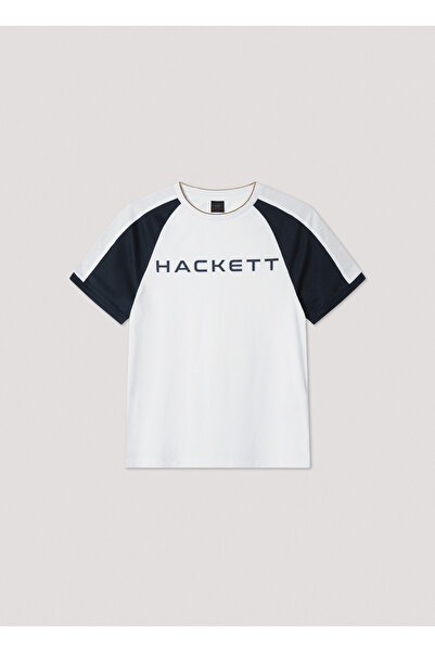 Hackett London قميص رجالي أبيض من القطن الخالص عالي الجودة