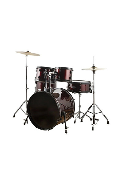 3M MUSİC VMS Akustik Bateri Davul Seti (Wine Red) 5 Parça Yetişkin, Çocuk Bat...