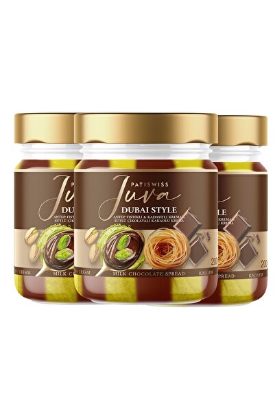 Patiswiss Sütlü Çikolatalı Antep Fıstığı Kreması – Juva Dubai Style, 200G x 3...