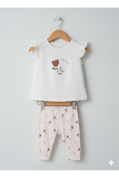 Bip Baby Floral Printed Tights Baby Girl Kids Double Set