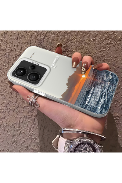 PATTERNOVA Redmi Note 13 Pro Plus+ 5G Uyumlu Yüksek Kalite Günbatımı Deniz Ma...
