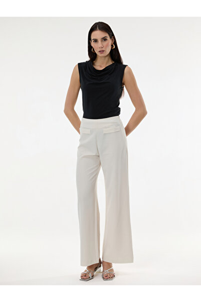 ORSAY Pantaloni albi de damă cu croială dreaptă