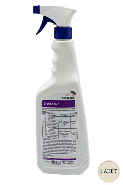 Ecolab Sırafan Speed - Durulama Gerektirmeyen Hızlı Dezenfektan - 1 Lt - 1 Adet