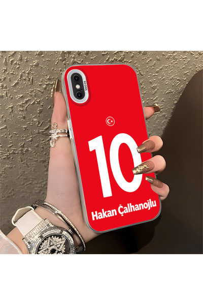 Hontinga iPhone XS Max Uyumlu Silikon Kenar Sert Arka Anti Düşme Kılıfı Hakan
