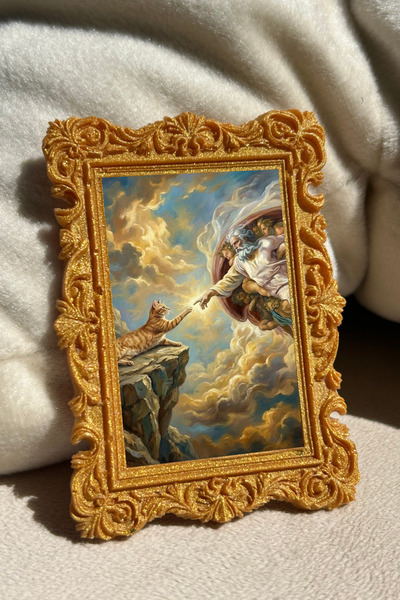 Minoart Absürt Eserler Serisi-3 4’lü Gold Magnetli + Yapıştırmalı Vintage Min...
