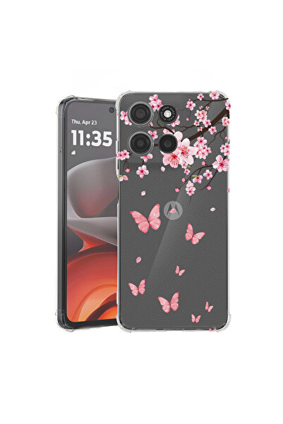 bestcase Husă Antișoc pentru Motorola Edge 50 Fusion, Floare de cireș roz și ...