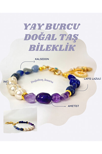 kuartz Sagittarius Natural Stone Bracelet. Certified Original Natural Stone