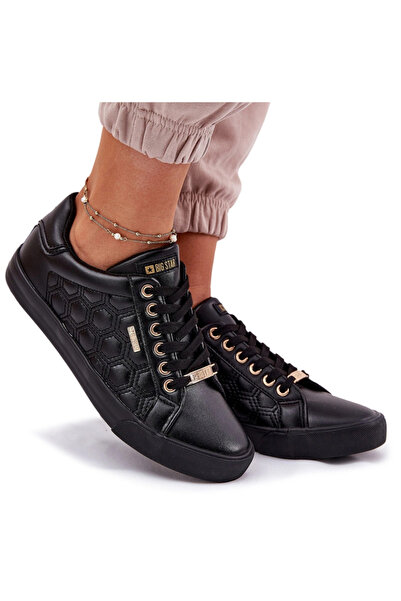 Big Star Shoes Adidași de damă din piele Big Star RR274323 Negru 39