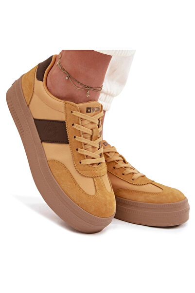 Big Star Shoes Women's Suede Sneakers Big Star TT274166 Yellow 37