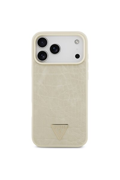 Guess Θήκη MagSafe με Λογότυπο Κροκό Τρίγωνο για iPhone 17 Pro Max - Χρυσό