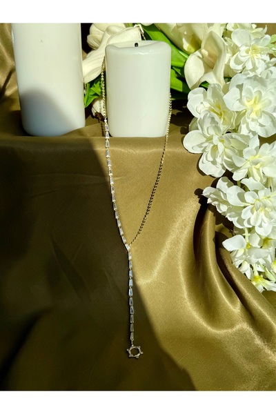 Merishe Jewerly قلادة على شكل حرف Y من الفولاذ المقاوم للصدأ مرصعة بالذهب وال...
