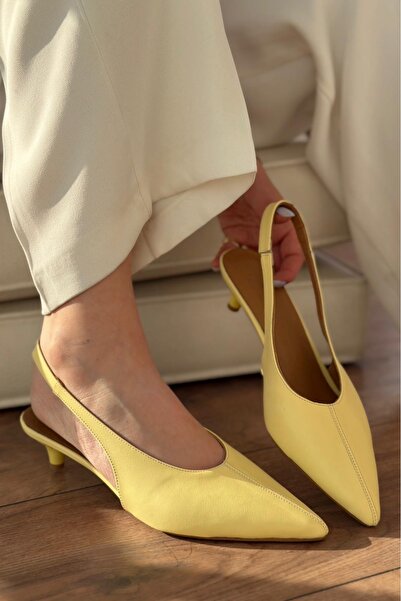 I Love Shoes Stiletto de damă Selor din piele naturală, galbenă, mată