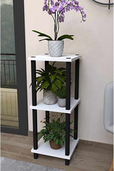 Remaks VENA 3 Katlı Dekoratif Saksılık ve Bitki Standı- BEYAZ