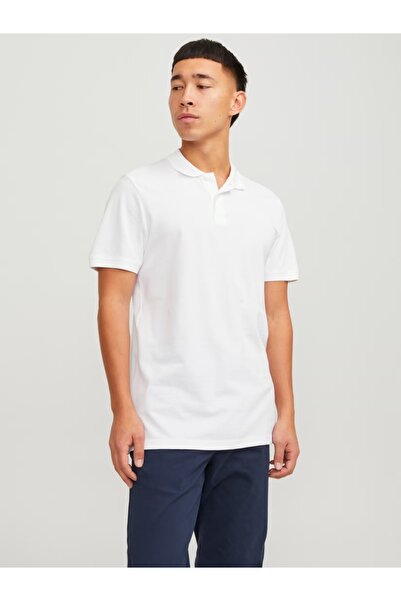 Jack & Jones JJEBASIC POLO SS NOOS Λευκό Ανδρικό Κοντομάνικο Μπλουζάκι 101069...
