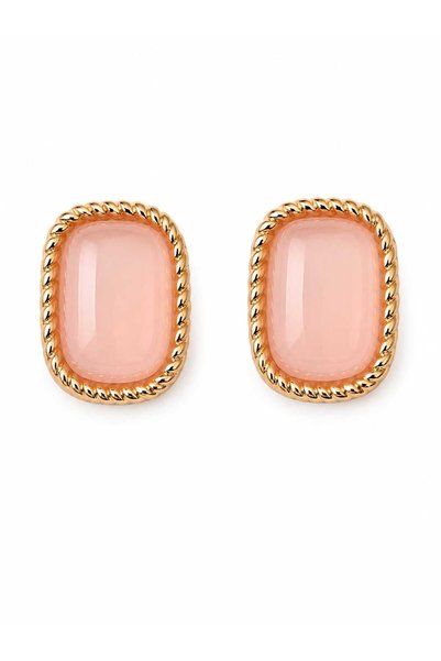 sheenez Kare Formlu Krem Gold Kadın Küpe (2-1,5 cm)