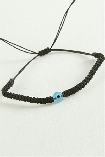 ZERO LAND Ilkeshop Nazar Boncuk Macrame Rope Bracelet (222452) - Black