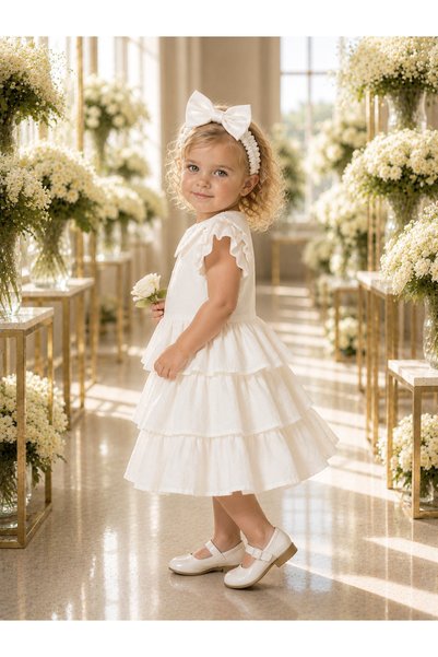 TREEMASS 264 Girls' Stylish Ruffle Detailed Dress