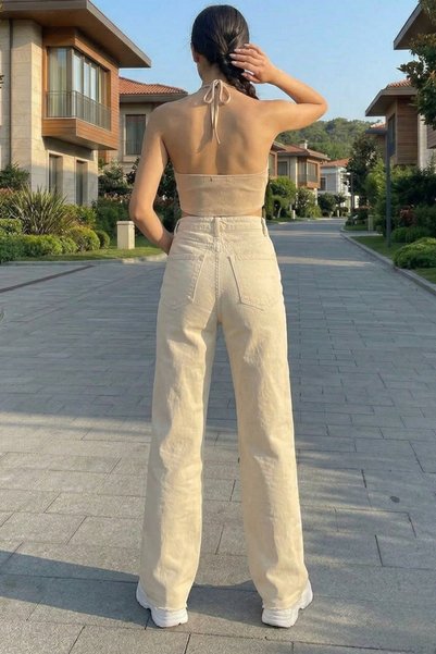 Generic Brand Beige - Palazzo Jeans