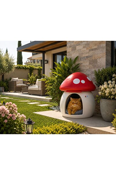 PATİİ HOME Mantar Tasarımlı Lüks Kedi Evi