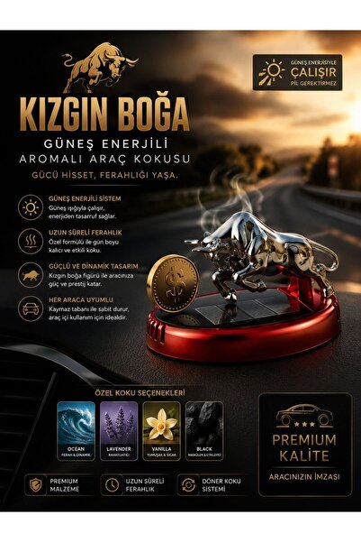Store Kızgın Boğa Güneş Enerjili Gösterge Paneli Araba Parfümü – Gösterge Pan...