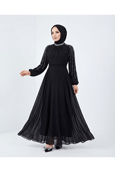 Vierra Co Kolları İşlemeli Tesettür Abiye
