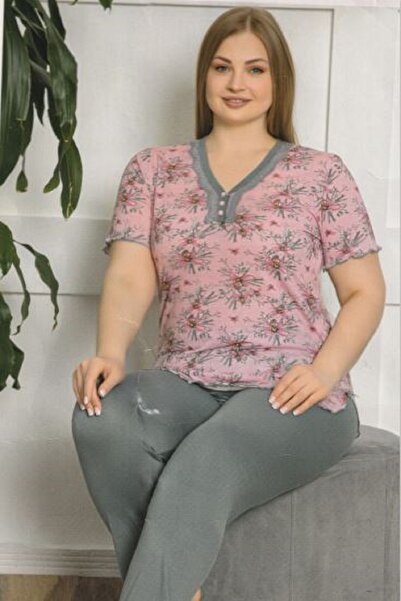 Le'Maries Plus Size Jewelry Set Short Sleeves Gray Pink 1 Piece Quality Usefu...