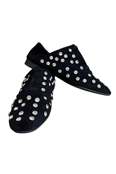 Fersini Pantofi Damă Negru cu Strasuri – Casual Eleganți, Aspect Catifea, Mod...