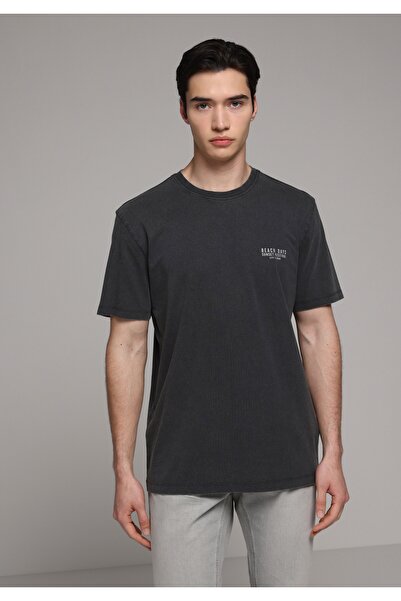 Colin's Regular Fit Round Neck Plain Men's Anthracite Short Sleeve T-Shirt