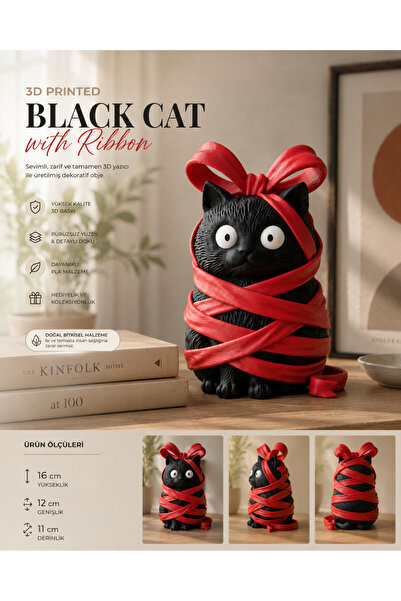 cabana Hediye Kurdeleli Kedi Biblosu , 16cm , %100 Doğal, Renk Seçim İmkanı