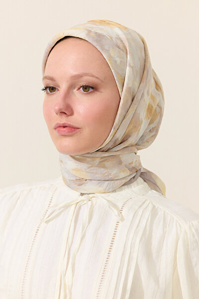 cs camellia scarf Κασκόλ Rosalie από βαμβάκι και βισκόζη - Κίτρινο Γκρι