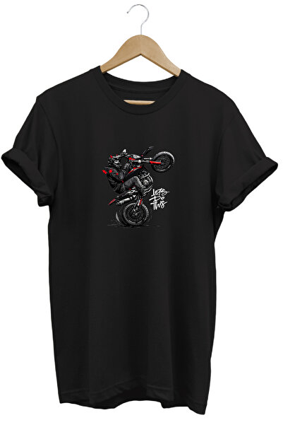 WİDİ Tricou unisex cu imprimeu pentru motociclete, cu o singură roată, suprad...