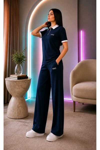NWC İSABELLA Set de pantaloni din țesătură modală, bleumarin, cu două piese, ...