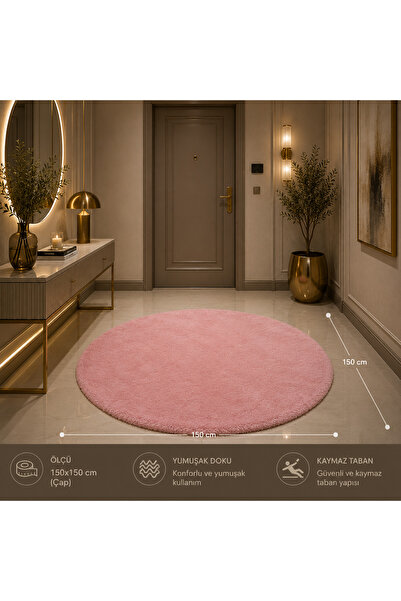 WOOLY LIFE 150cm oval peluş halı tavşan tüyü premium