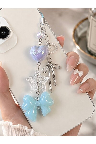 MİRAZ TASARIM Mavi Fiyonk Yıldız Telefon Charmı | Y2K Phone Charm | Çanta Cha...