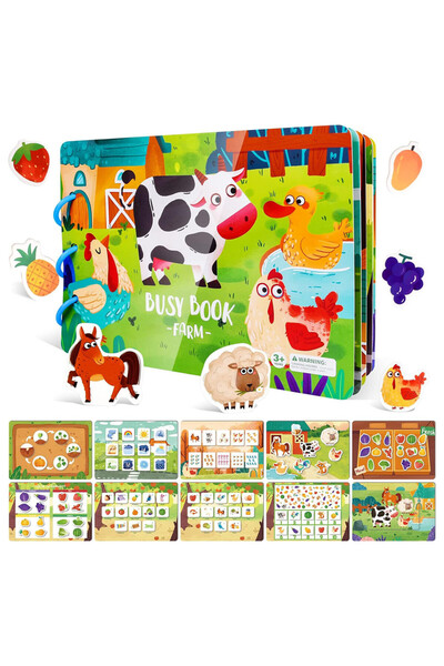 Junios Carte educativa cu activitati, stickere reutilizabile, 10 pagini, Viat...